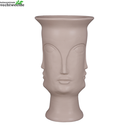  Pot Gezicht D19.5h35cm Grijs