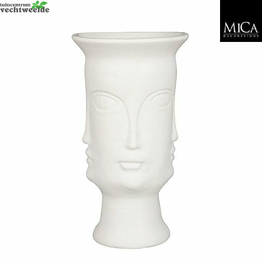  Pot Gezicht D19.5h35cm Wit