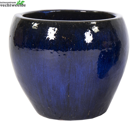  Pot Glazuur Buik D28h25cm Blauw