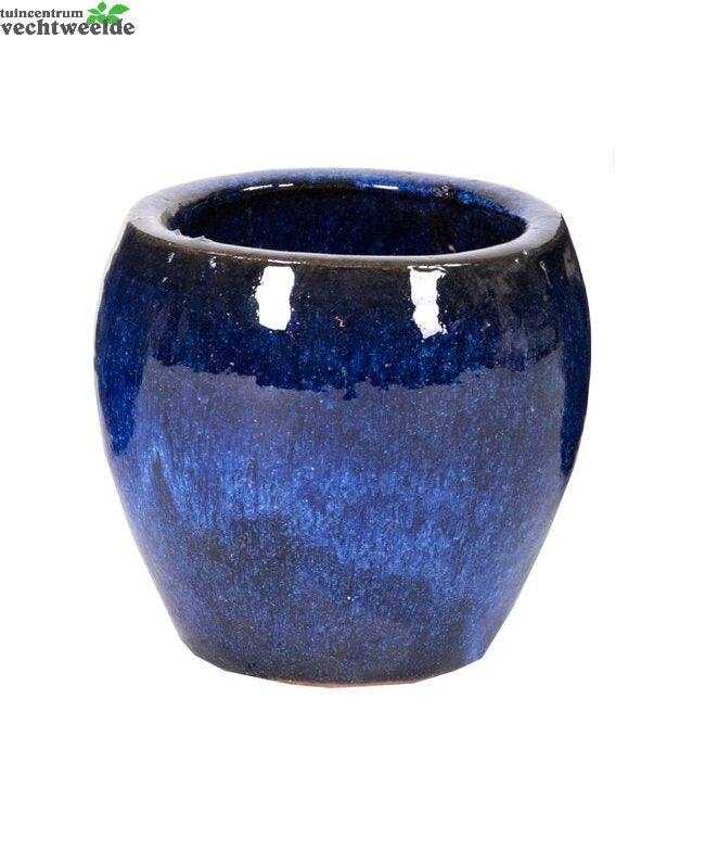  Pot Glazuur Buik D38h32cm Blauw
