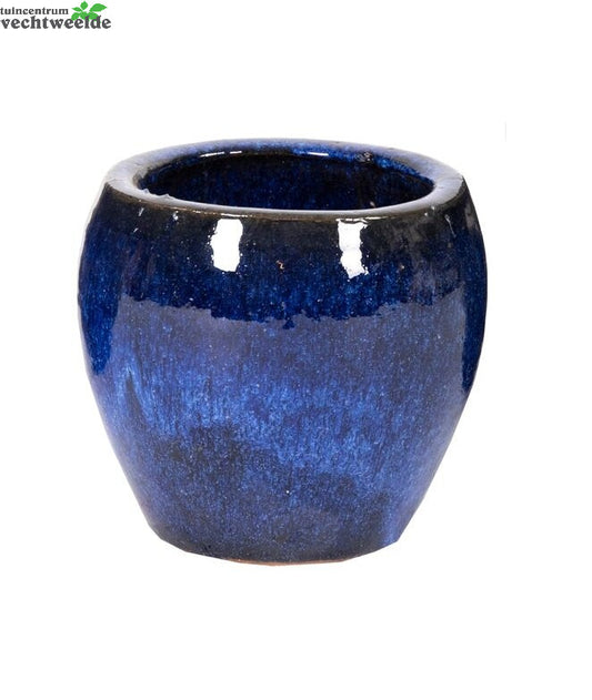  Pot Glazuur Buik D38h32cm Blauw