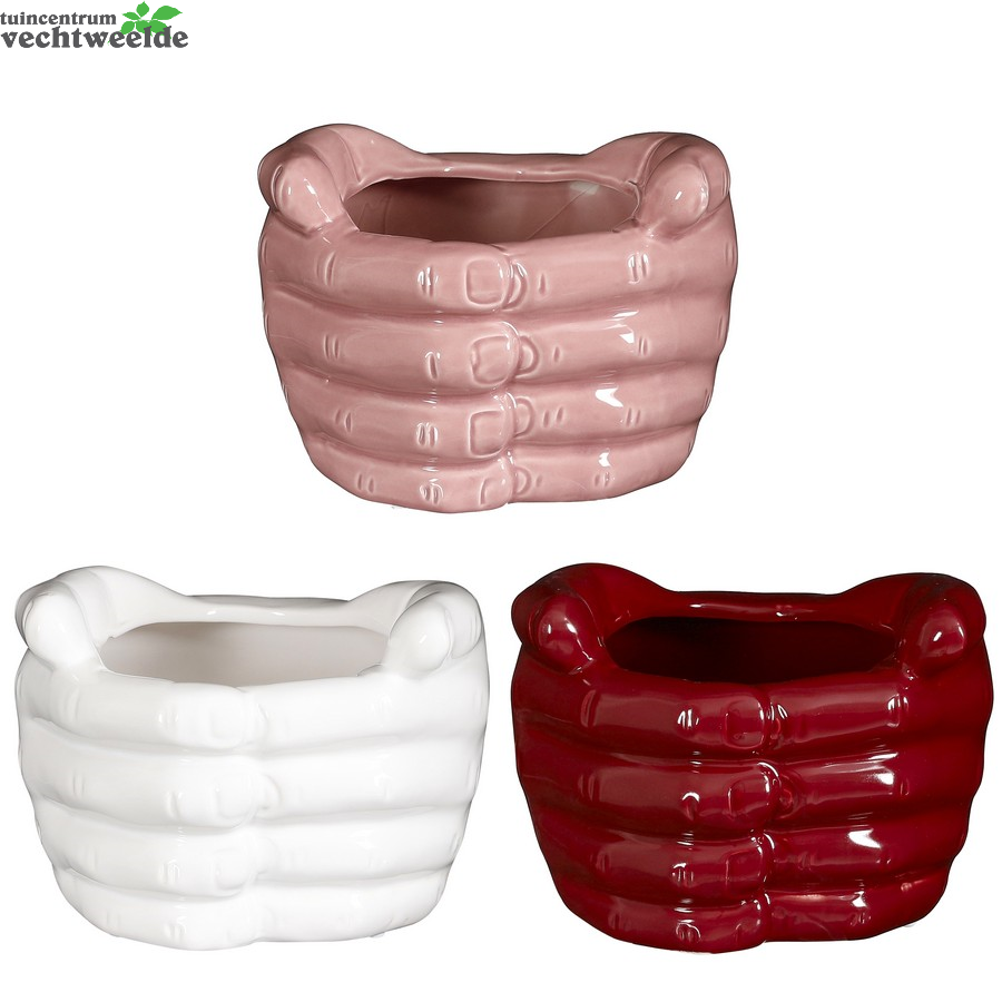  Pot Hand L17.5b16h13cm Bordeaux A3
