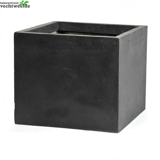  Pot Kubus Clay Fibre B28 - H28 Cm Zwart