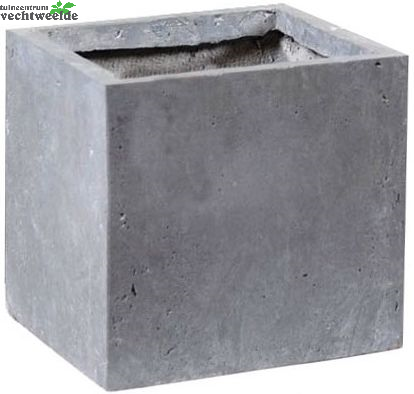  Pot Kubus Clay Fibre B34 - H30 Cm Authentiek Grijs