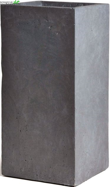  Pot Kubus Clay Fibre - Hoog B33 - H70 Cm Grijs