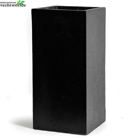  Pot Kubus Clay Fibre Hoog B40 - H80 Cm Zwart