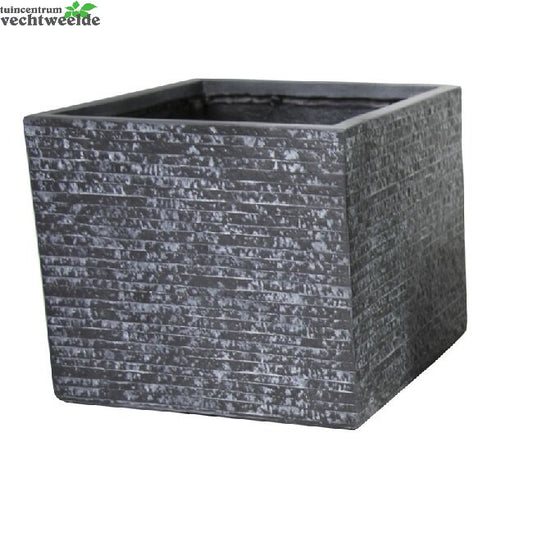  Pot Kubus Utah B20h22cm Grafiet