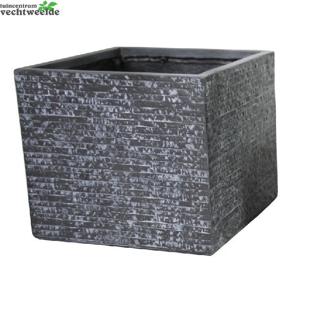  Pot Kubus Utah B27h28cm Grafiet