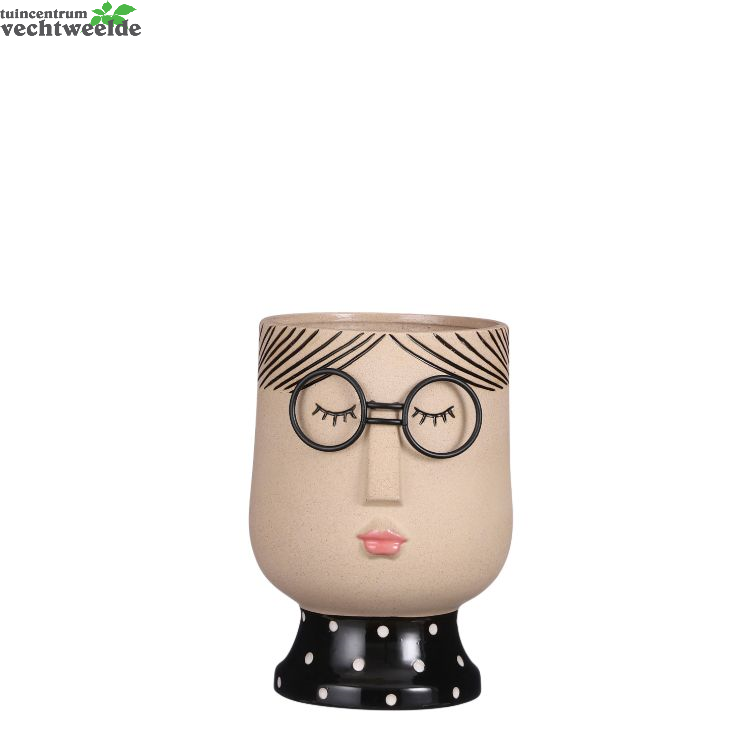 Pot Meisje D15h21cm Lichtbruin