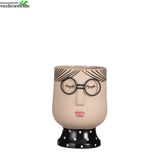  Pot Meisje D15h21cm Lichtbruin