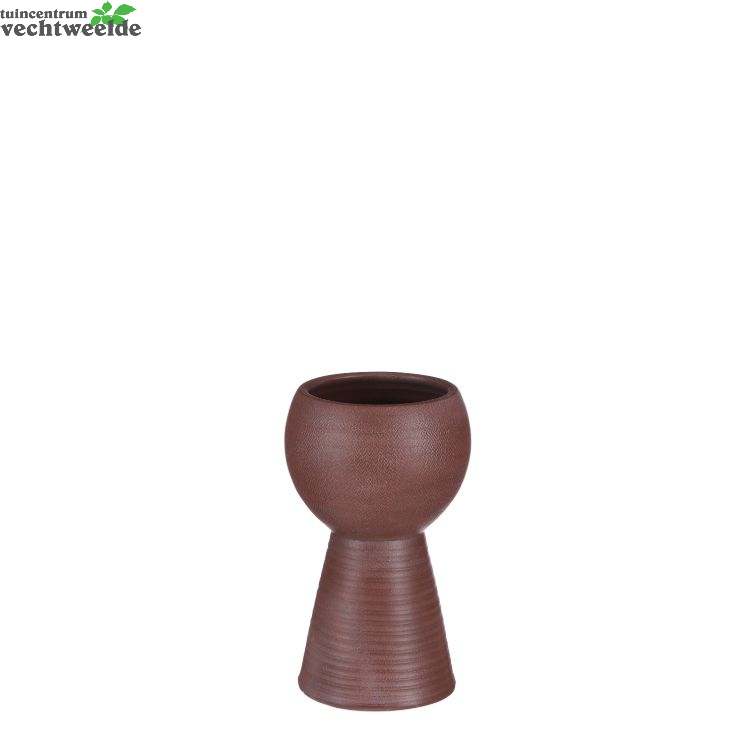  Pot Op Voet Marlou D17h28cm Donker Rood - Mica