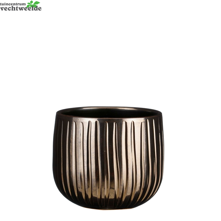  Pot Pablo D16h14cm Brons Ribbel