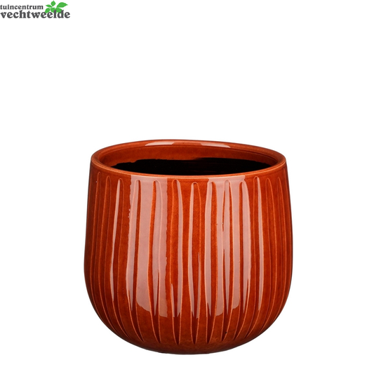  Pot Pablo D18h16cm D.rood Ribbel
