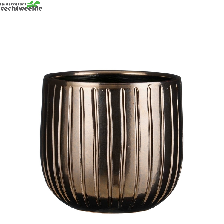  Pot Pablo D21h19cm Brons Ribbel