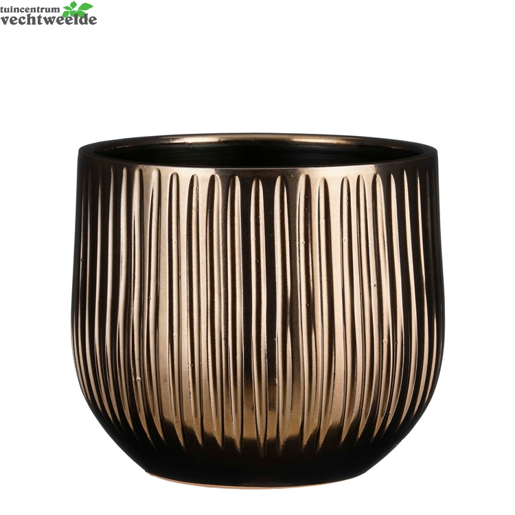  Pot Pablo D25h20cm Brons Ribbel