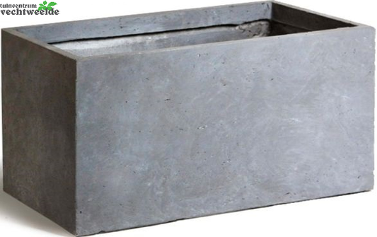  Pot Rechthoek Clay Fibre L80 B40 - H40 Cm Grijs