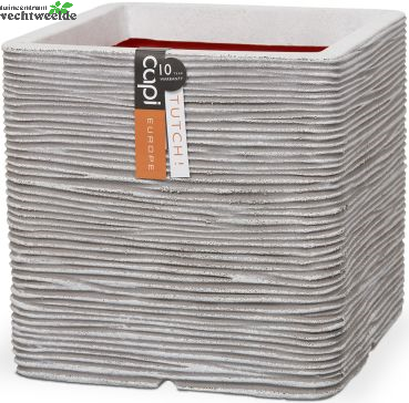  Pot Vierkant Rib Nl L30b30h30 Ivoor
