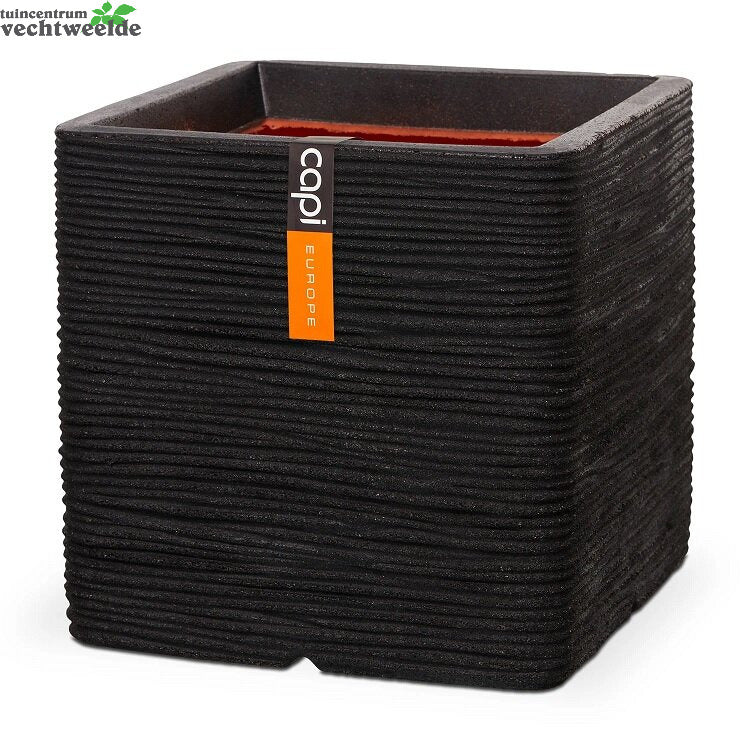 Pot Vierkant Rib Nl L50b50h50 Zwart