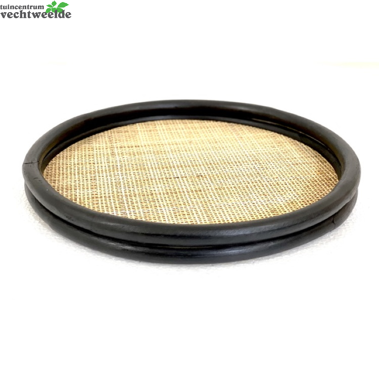  Schaal Webbing Rotan D50h5cm Zwart