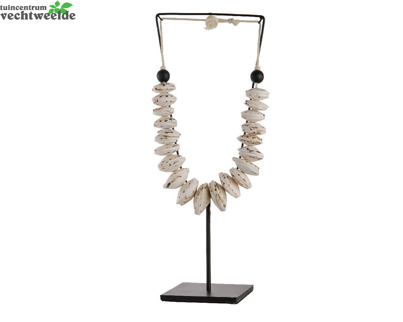  Schelp Ketting L50b20h10cm Wit