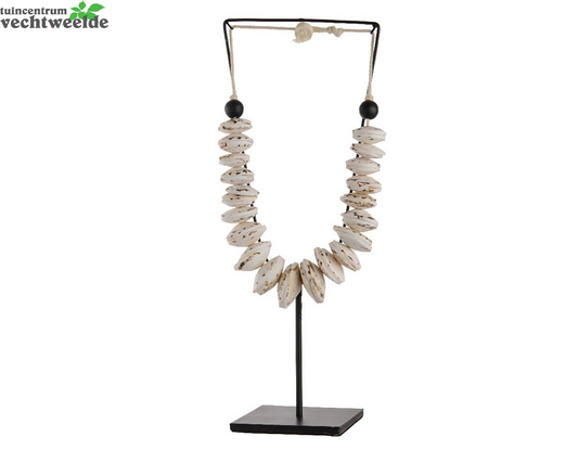  Schelp Ketting L50b20h10cm Wit