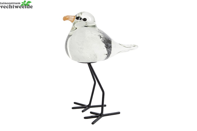  Sculptuur Wit/zwart Glas L11b8h15cm