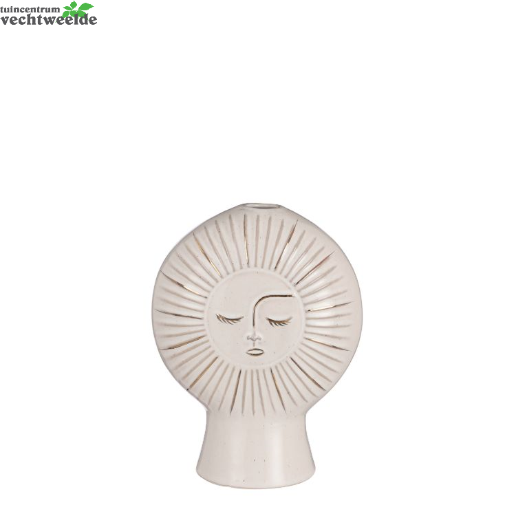  Singleflowervaas Zon L13.5b7.5h17cm Wit