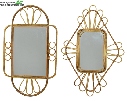 Decoris Spiegel Rotan L72b120h2.2cm Per Stuk