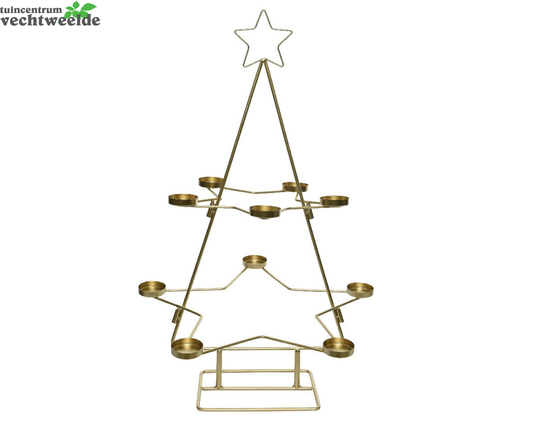  Theelichthdr Ijzer Ster D42h68cm Gd