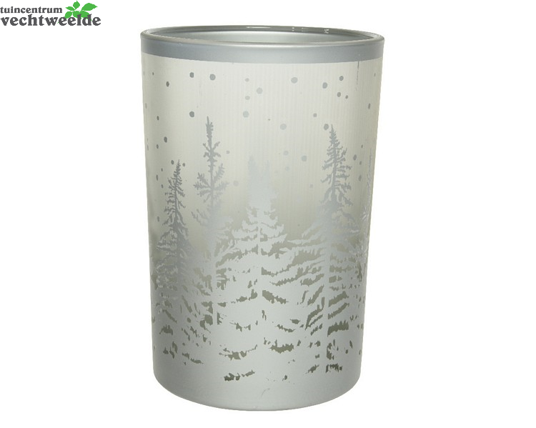 Decoris Theelichthouder Glas D12h18cm Zlvr