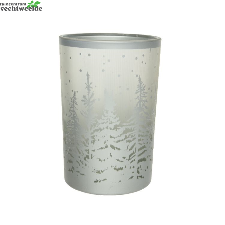 Decoris Theelichthouder Glas D12h18cm Zlvr