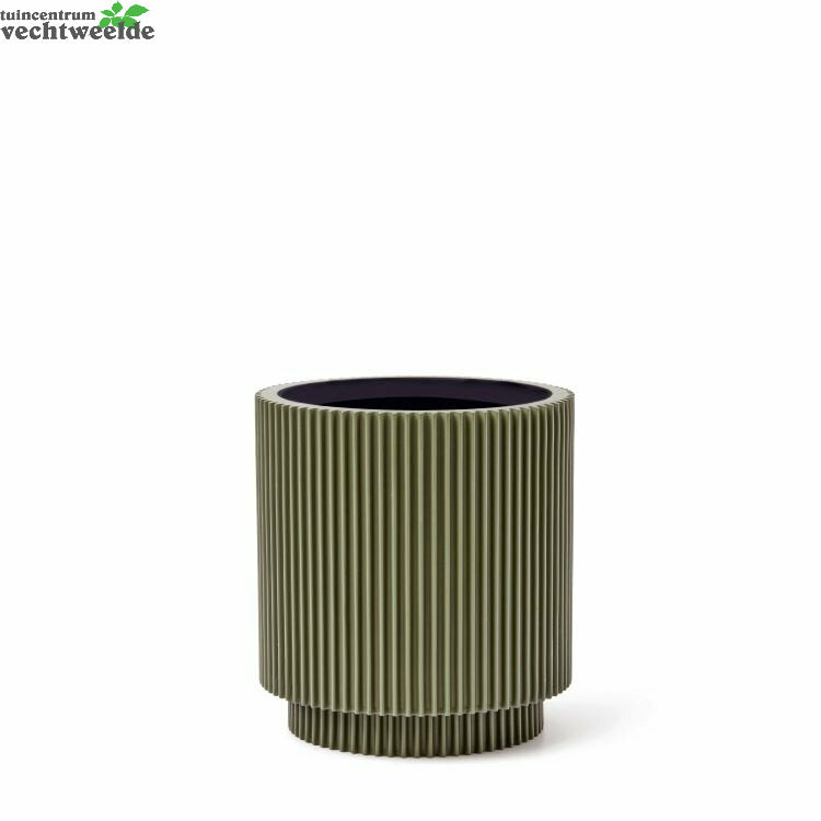  Vaas Cilinder Groove D15h17cm Groen
