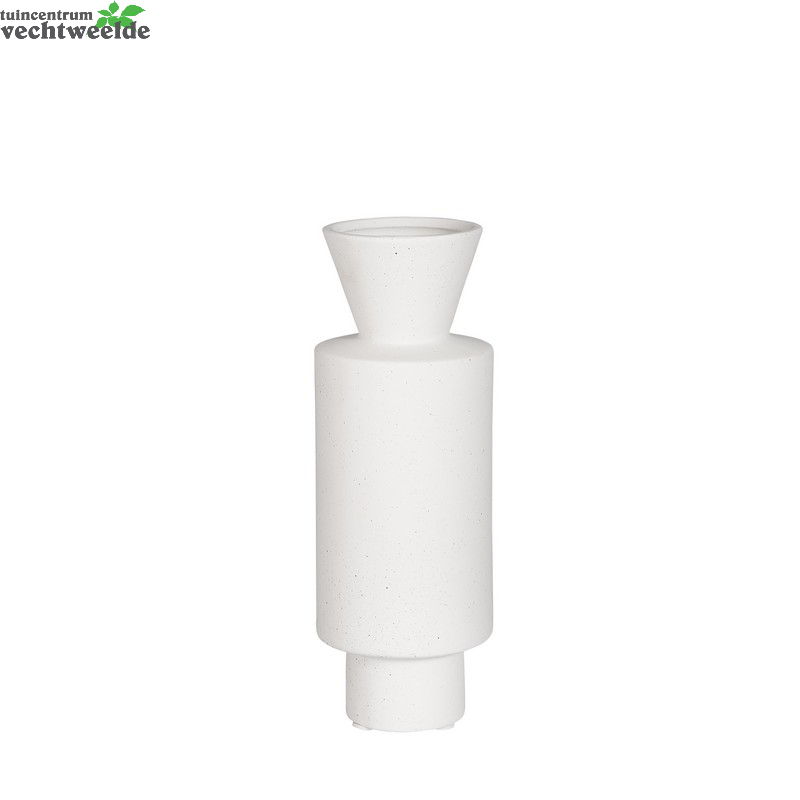  Vaas D10.5h28cm Wit