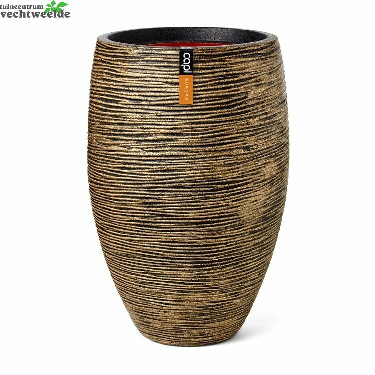  Vaas Elegant Rib D40xh60 Zwart Goud