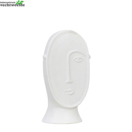  Vaas Face L11.5b8h20cm Wit - Mica