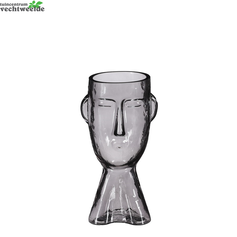  Vaas Gezicht D12h24cm D.bruin