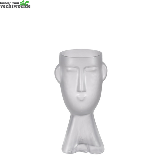  Vaas Gezicht D12h24cm Frosted