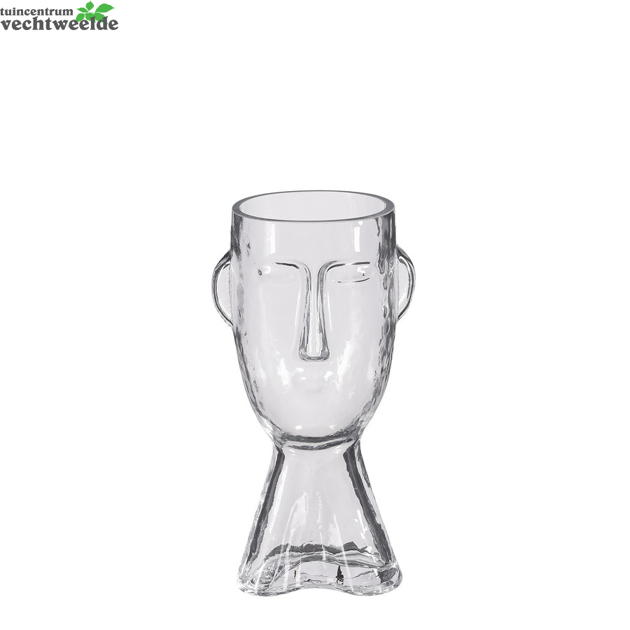  Vaas Gezicht D12h24cm Transparant