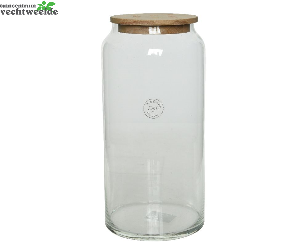 Decoris Vaas Glas Hout D14 H30cm Helder