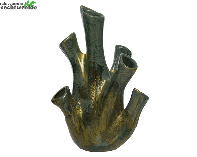 Decoris Vaas Keramiek L15b14h23.5cm Groen