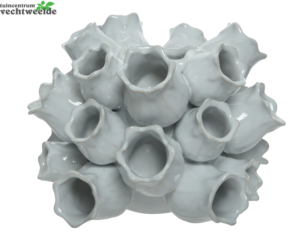 Decoris Vaas Keramiek L20b19.5h15.5cm Wit