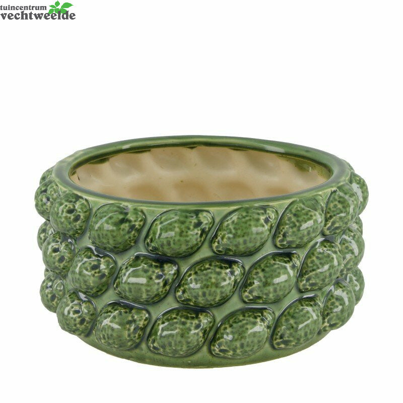  Vaas Keramiek L26b26h12.5cm Groen