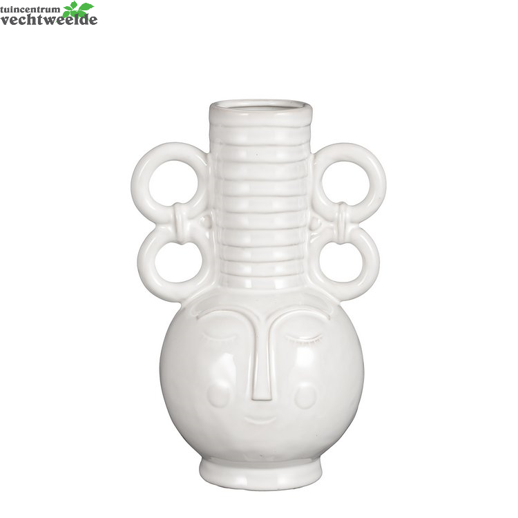  Vaas L16.5b13.5h25cm Wit