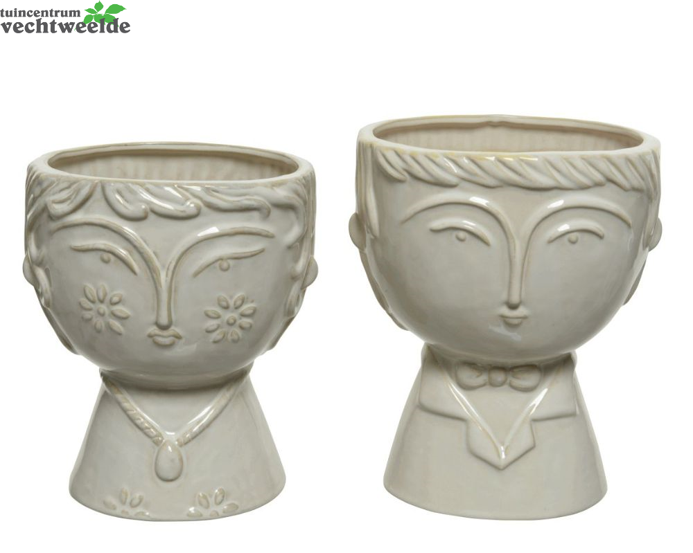 Decoris Vaas Porselein L13,5 B15 H18cm Assorti Per Stuk