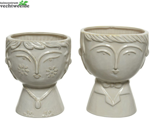 Decoris Vaas Porselein L13,5 B15 H18cm Assorti Per Stuk