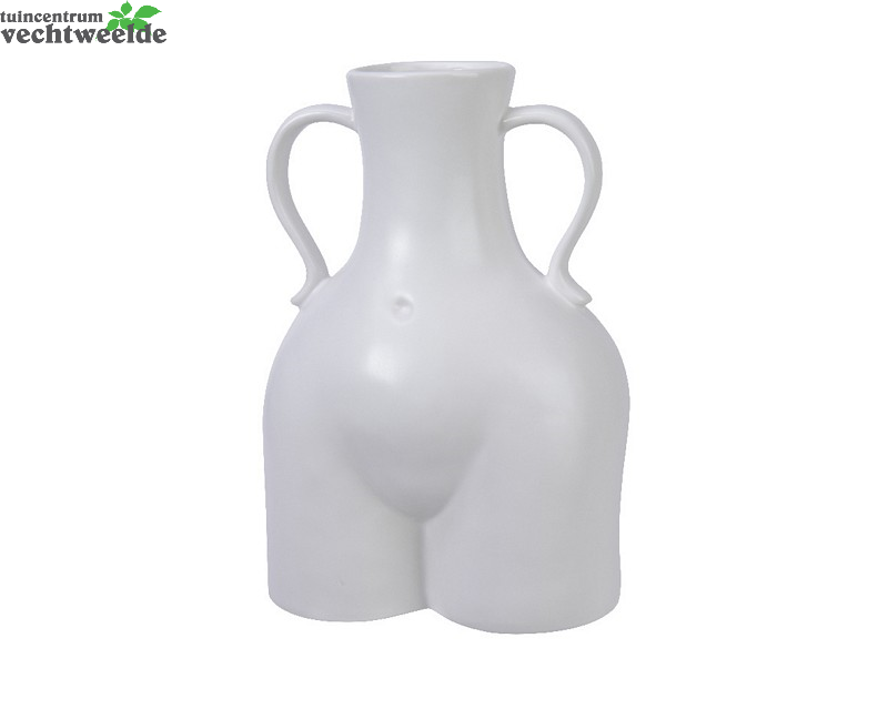 Decoris Vaas Porselein L14b10h20.5cm Off-wt