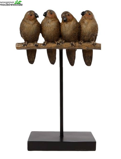  Vogels Op Stok A2 L15.5b7.2h25cm