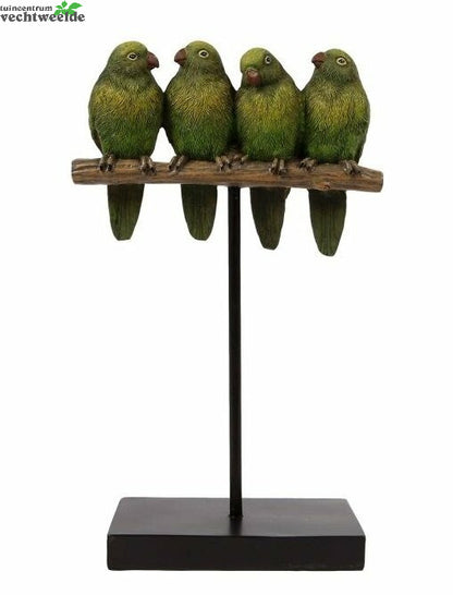  Vogels Op Stok A2 L15.5b7.2h25cm