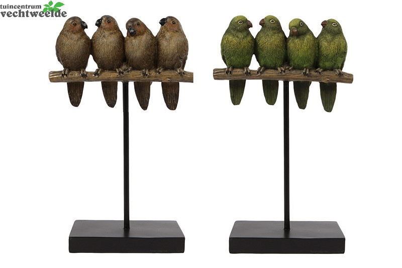  Vogels Op Stok A2 L15.5b7.2h25cm
