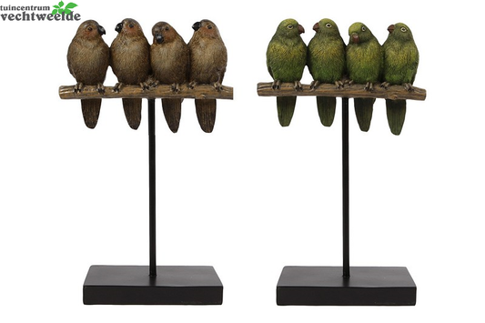  Vogels Op Stok A2 L15.5b7.2h25cm